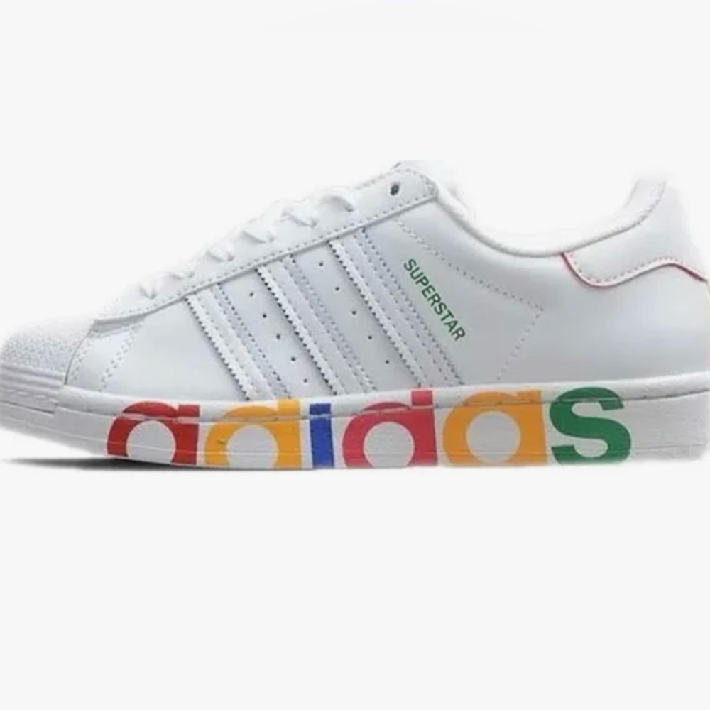 Adidas Superstar Olympic Pack Size 7 White Rainbow Sneakers Athletic Shoes Rare